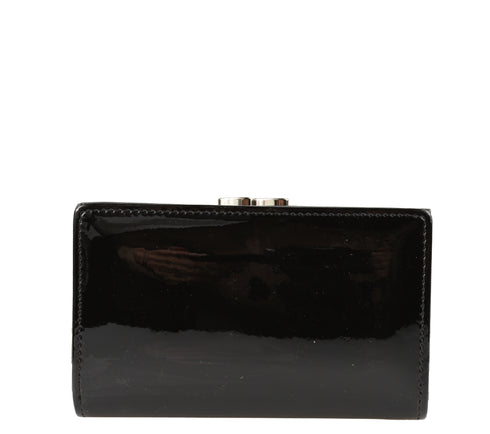 Portofel casual, dama, PIERRE CARDIN 108, negru, piele lacuita